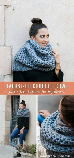 Infinity Scarf Crochet, Scarves Crochet, Crochet Cowl Free Pattern, Crochet Cowls, Crochet Scarfs, Crochet Patterns Free Beginner, Crochet Cowl Pattern, Irish Crochet Dress, Crochet Shawls