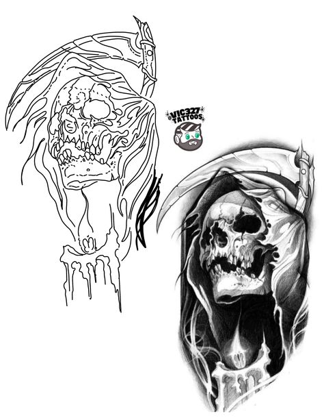 Santa Muerte Stencil, Big Skull Tattoo, Reaper Tattoo Stencil, Tattoo Stencils For Men Free Printable, Grim Reaper Tattoo Stencil, Grim Reaper Tattoo Designs Drawings, Santa Muerte Tattoo Stencil, Grim Reaper Stencil, Realism Tattoo Stencil