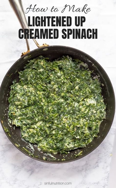 Fresh Spinach Recipes Easy, Healthy Creamed Spinach Recipe, Spinach Recipes Side, Creamed Spinach Recipe Healthy, Healthy Creamed Spinach, Fresh Spinach Recipes, Easy Spinach Recipes, Spinach Side Dish, Spinach Recipes Healthy