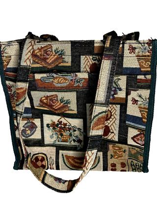 Vintage Tapestry Shoulder Tote Handbag – Jade Travel Bag - Hook & Loop Closure  | eBay Retro Handbags, Bag Hook, Tapestry Bag, Tapestry Fabric, Vintage Tapestry, Tote Handbag, Shoulder Tote, Tote Handbags, Travel Bag