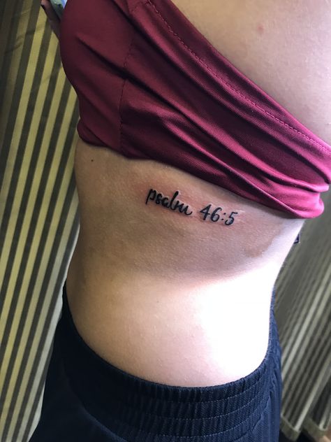 Psalm 46 5 Tattoo, Wrist Tattoos Quotes, Font Tato, 5 Tattoo, Scripture Tattoos, Biblical Tattoos, Cage Tattoos, Tattoo Fonts Cursive, Cursive Tattoos