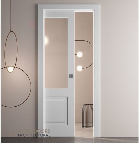 Sliding Pocket Doors Bathroom, Bathroom Pocket Door Ideas, Glass Pocket Doors Interior, Modern Pocket Doors, Pocket Doors Bathroom, Bathroom Door Ideas, Glass Bathroom Door, Interior Pocket Doors, Glass Pocket Doors