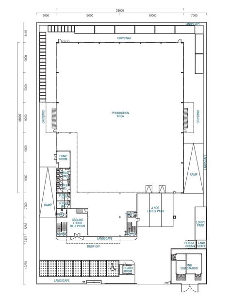 TYPE B 1½ STOREY DETACHED FACTORY | Johor Industrial Park | Industrial Property In Iskandar Malaysia Industrial Floor Plan, Warehouse Blueprints, Industrial Architecture Factories, Factory Plan, Factory Layout, Warehouse Interior, Sheet Metal Roofing, Dubai Architecture, Glass Curtain Wall