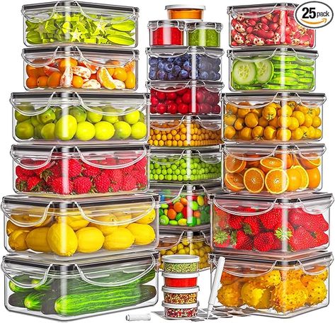 KEEP FRESH & LEAK-PROOF: Our containers set are designed with high-quality silicone seals and 4 reinforced latches to ensure airtight and leak-proof storage, no more worries about spills or food smells leaking into your fridge, with food storage containers will stay fresh and intact, keeping it delicious for longer.
#commissionearned Airtight Storage, Plastic Food Containers, Food Storage Container Set, Tidy Kitchen, Airtight Food Storage Containers, Kitchen Storage Containers, Meal Prep Containers, Food Fresh, Marker Pen