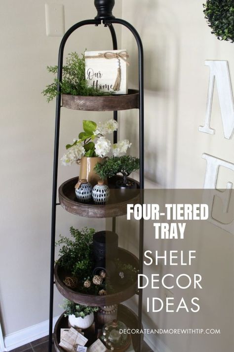 Large Tiered Tray Decor, Tall Tiered Tray Decor, Three Tier Shelf Decor, 4 Tier Shelf Decor, Tier Shelf Decor, 3 Tier Stand Decor, Hobby Lobby Decor Ideas, Tiered Stand Decor, Tiered Shelf Decor