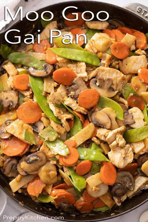 Moo Goo Gai Pan Recipe, Instant Pot Pork Tenderloin Recipe, Moo Goo Gai Pan, Snow Peas Recipe, Restaurant Classic, Chinese Stir Fry, Chinese Foods, Preppy Kitchen, Pan Recipe