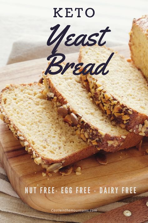 Keto Yeast Bread, Keto Bread Recipes, Best Keto Bread, Lowest Carb Bread Recipe, Low Carb Flour, Keto Diet Foods, Keto Baking, Yeast Bread Recipes, Keto Diet Breakfast