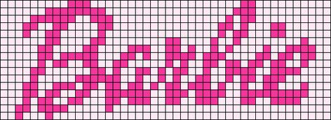 Barbie Perler, Ideas For Embroidery, Perler Designs, Perler Projects, Graph Crochet, Barbie Logo, Pixel Crochet, Pixel Art Grid, Tapestry Crochet Patterns