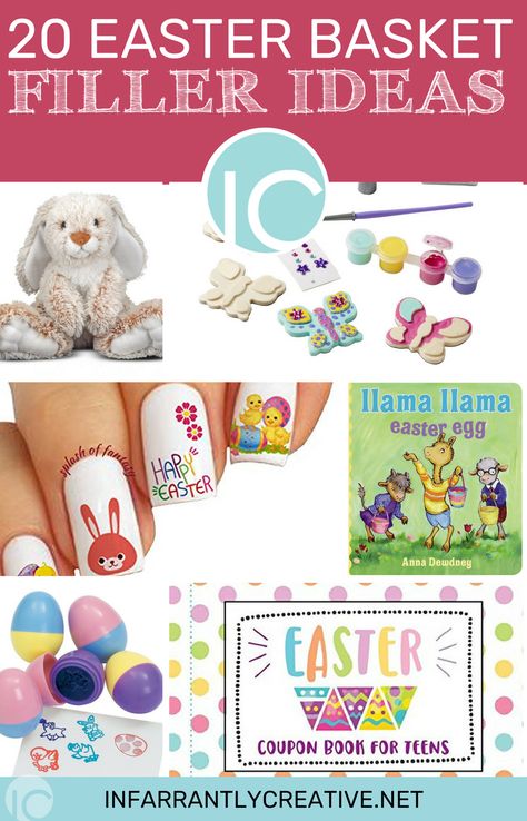 20 Easter Basket Filler Ideas That Aren't Candy for your Easter party.  #easter #easterbunny #easterbasket Easter Basket Filler Ideas, Basket Filler Ideas, Easter Coupons, Creative Easter Baskets, Easter Coloring Book, Too Much Sugar, Holiday Crafts Diy, Easter Basket Fillers, Easter Basket Diy