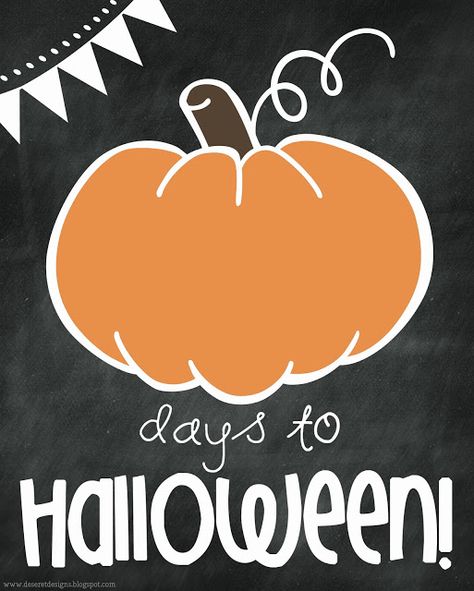 Deseret Designs: How about a Halloween Countdown Printable? Random Holidays, Household Notebook, Countdown Gifts, Countdown Sign, Preschool Fall, Halloween Queen, Halloween Countdown, Dry Erase Calendar, Chalkboard Ideas