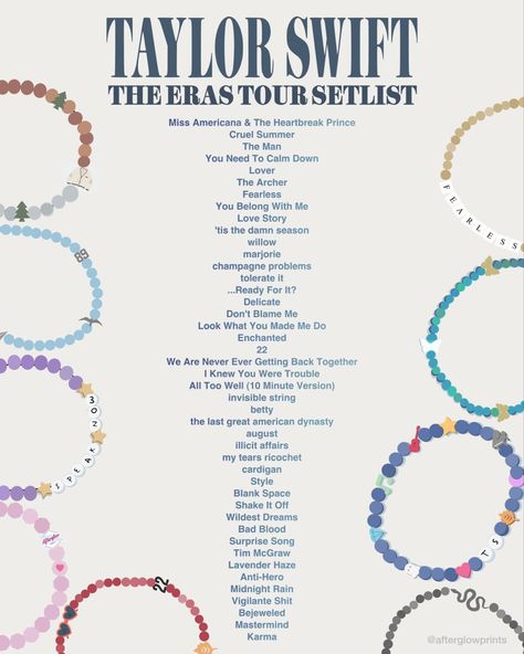 Taylor Swift Eras Tour Songs, Eras Tour Tracklist, Taylor Swift Eras Tour Song List, Taylor Swift Eras Tour Outfit Idea, Eras Tour Song List, Eras Colors Taylor Swift, Eras Tour Outfits For Dads, Taylor Swift Emoji Combos, Eras Tour Set List