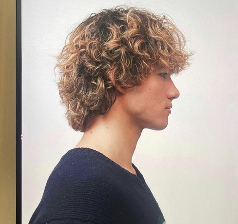 Bleached Highlights Men, Frosted Tips Men, Men’s Curly Hair, Haircut For Men Curly Hair, Perms Before And After, Skater Boy Hair, Surfer Cut, Hair Buff, Surfer Hairstyles