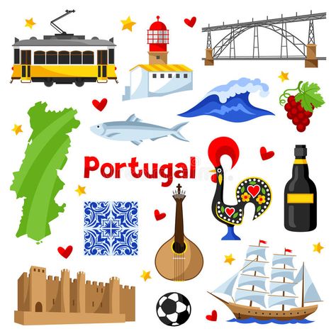 Portugal Map, World Thinking Day, Portuguese Culture, Travel Icon, Portugal Travel, Greeting Card Design, Algarve, Art Journals, Travel Art