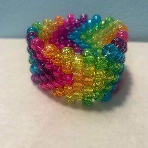 Multi Stitch Kandi Cuff - Etsy Multi Stitch Kandi Cuff, Rave Candy, Scene Kandi, Bead Lizard, Perler Pattern, Pulseras Kandi, Kandi Cuff Patterns, Kandi Inspo, Diy Kandi Bracelets