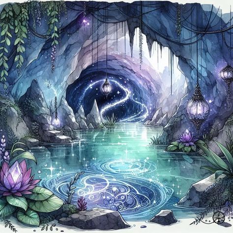 Page 129 - 132: "Hidden in Caves Long Forgotten" #aiart #aiartwork #aiartcommunity #aisketch #aiconceptart #aiwatercolor #fantasy #fantasymagic #fantasylandscape #fantasyart #cavern #magic #sword #lake #fieldguide #beastiary Fantasy Lake Concept Art, Magic Lake Fantasy Art, Cave Fantasy Art, Fantasy Lake, Character Appearance, Dnd Ideas, Modern Disney, Field Guide, Instagram Page