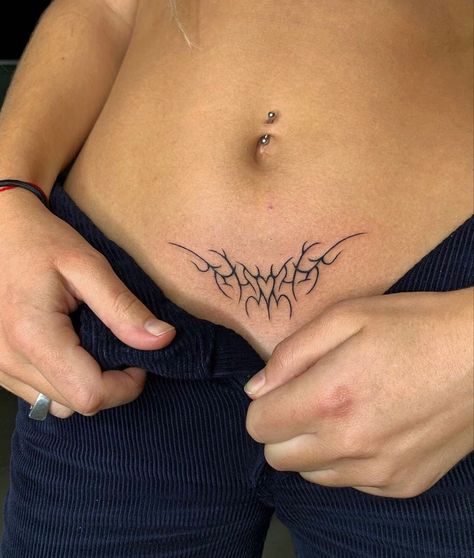 Small Waist Tattoos, Lower Stomach Tattoos For Women, Cyberciligism Tattoo, Lower Belly Tattoo, Tattoo After Care, Pelvic Tattoos, Lower Belly Tattoos, Minimalist Tattoo Ideas, Waist Tattoos