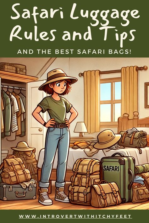 Finally planning that African adventure? Discover the best safari bag for your journey with this guide to safari luggage essentials. Learn about luggage rules for safaris and how to choose the perfect travel bag for your trip. Whether it’s your first safari travel experience or you’re a seasoned explorer, find tips to pack smart and make your next African adventure unforgettable! Safari Luggage, Africa Packing List, Luggage Essentials, African Adventure, Perfect Travel Bag, Carry On Size, Safari Travel, On Safari, Best Luggage