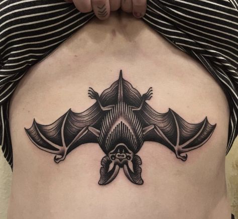 Stomach Tattoo Ideas, Cathedral Tattoo, Bats Tattoo, Bats Tattoo Design, 2023 Tattoo, Stomach Tattoo, Flash Sheets, Sorry Mom, Bat Tattoo