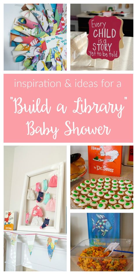 Storybook Baby Shower Theme, Childrens Books Baby Shower, Build A Library, Office Baby Showers, Baby Shower Party Planning, Book Shower, Storybook Theme, Book Themed Party, Storybook Baby Shower