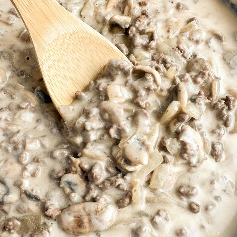 This homemade Hamburger Helper Beef Stroganoff is an easy family friendly meal. Full of rich beefy flavor and creamy sauce, this ground beef stroganoff recipe is a keeper. This is a great meal for a busy weeknight and also makes great leftovers. Serve this copycat Hamburger Helper stroganoff over noodles, rice, mashed potatoes, and more. Hamburger Stroganoff Recipe Ground Beef, Hamburger Beef Stroganoff Easy, Homemade Hamburger Helper Stroganoff, Creamy Beef Stroganoff, Hamburger Stroganoff Easy, Homemade Hamburger Helper Beef Stroganoff, Crockpot Hamburger Stroganoff, Ground Beef Alfredo Recipes, Homemade Hamburger Helper Stroganoff Easy Recipes