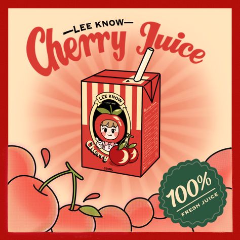 Lee know fanart / Juice Box illustration / Vintage Poster / Product poster Juice Design Poster, Advertisement Poster Product Drawing, Juice Box Painting, Holding Juice Box Reference, Juice Box Art, Juice Typography, Juice Box Aesthetic, Juice Box Drawing, Juice Box Illustration