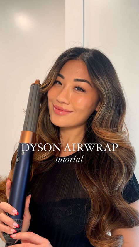 Curling Hair With Dyson Airwrap, How To Dyson Airwrap, Dyson Air Wrap Long Hair, How To Use Dyson Airwrap, Dyson Air Wrap Hairstyles, Air Wrap Tutorial, Dyson Air Wrap Tutorial, Airwrap Curls, Dyson Airwrap Hairstyles