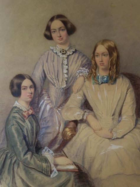 L to R: Charlotte, Emily and Anne Bronte: who wrote amongst others: Jane Eyre (Charlotte(, Wuthering Heights (Emily) and The Tenant of Wildfell Hall (Anne). Brontë Sisters, Agnes Grey, Charlotte Emily, Anne Bronte, Bronte Sisters, Women Writers, Emily Bronte, Three Women, Charlotte Bronte