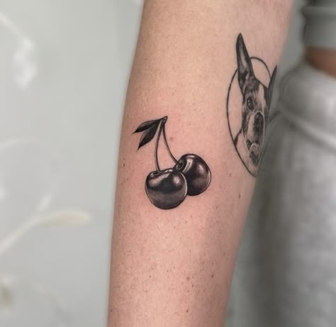 Black Cherry Tattoo, Minnesota Tattoo, Cherry Tattoo, Tattoo Uk, Fruit Tattoo, Cherry Tattoos, Tattoo Themes, Gold Tattoo, Tattoo Now