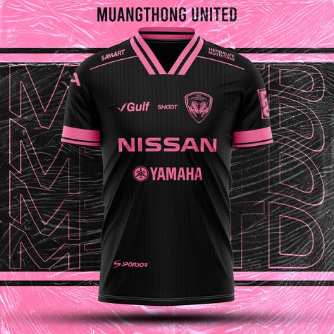 Muangthong United | Third Kit on Behance Jersy Bola Desain, Design Baju Futsal, Jersey Design Futsal, Pink Jersey Design, Black Jersey Design, Custom Jersey Design, Volleyball Jersey Design, Jersey Futsal, Jersey Bola