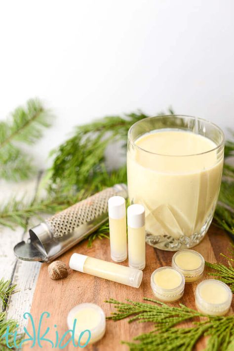 Eggnog Lip Balm Homemade Lip Balm Recipe, Lip Balm Recipe, Diy Lip Balm Recipes, Balm Recipe, Homemade Eggnog, Lip Balm Recipes, Homemade Lip Balm, Face Scrub Homemade, Lip Scrubs