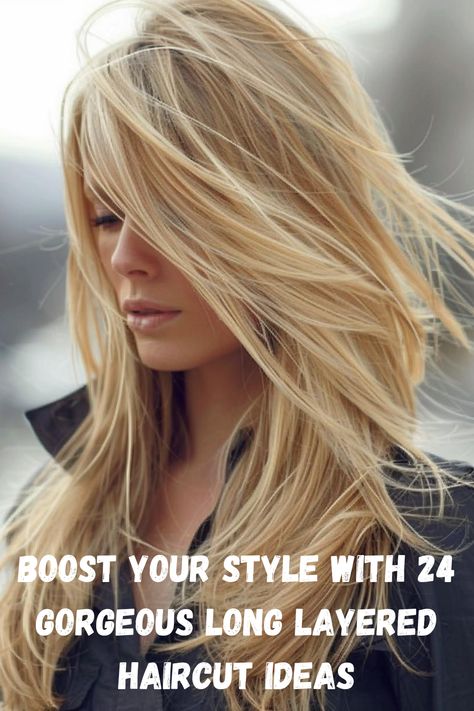 Give your style a boost with these 24 gorgeous long layered haircuts that add a modern, elegant touch to your hair! Best Long Layered Haircuts, Long Layers For Thick Hair Straight, Long Blonde With Layers, Side Layers Long Hair, Blonde Layered Long Hair, Long Layered Straight Haircuts, Textured Ends Haircut, Long Layers For Fine Hair, Long Hair With Layers Side Part