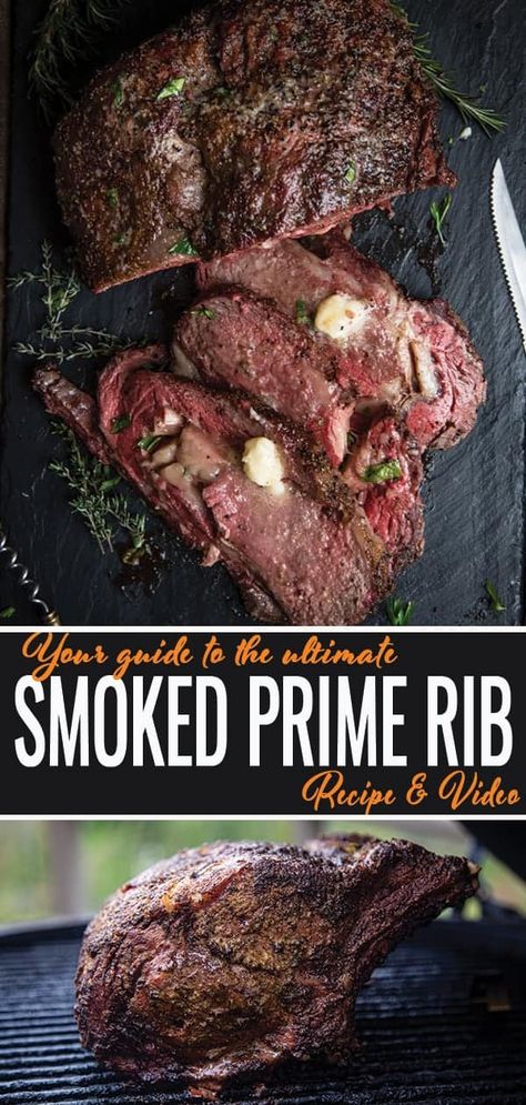 Trager Smoker Recipes Prime Rib, Prime Rib Roast Smoker Recipe, Smoked Prime Rib Pellet Smoker, Smoked Rib Roast, Horseradish Prime Rib, Prime Rib Smoked, Smoked Prime Rib Recipe, Smoker Meals, Grilled Prime Rib