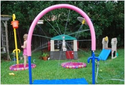 oh this is so going to happen!!! -> Make your own water park with pool noodles and supplies from the hardware store. Pool Noodle, Pool Noodles, Backyard Playground, Backyard Games, Summertime Fun, Backyard Projects, Backyard Fun, Help Kids, Outdoor Toys