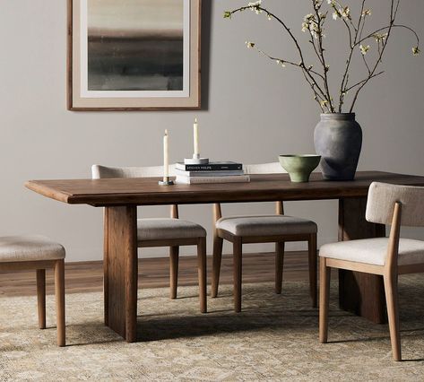 Eileen Rectangular Dining Table (83") | Pottery Barn Dining Room Chairs For Dark Wood Table, Dining Room Table 6 Chairs, Everson Dining Table, Modern Solid Wood Dining Table, Large Rectangular Dining Table, Long Dining Table Centerpiece Modern, Modern Rectangle Dining Table, Dining Room Table 8 Person, Dining Room Table Dark Wood