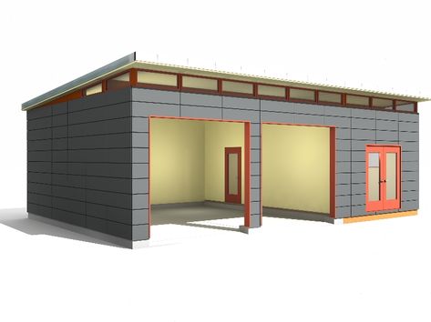 Prefab Garage Kits, Prefab Garages, Garage Solutions, Plan Garage, Integrated Lighting, Minimalist Space, Modern Shed, Woodworking Shop Plans, Modern Garage