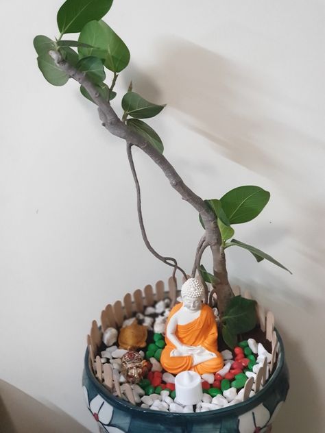 Banyan Tree, Mini Garden, Diy Backyard, Buddha Statue, Statue, Quick Saves, Home Decor, Home Décor