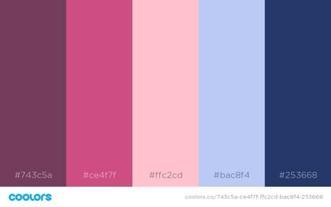 Fuchsia Pink Color Palette, Pink And Blue Pallet, Dark Blue And Pink Color Palette, Wedding Colour Pallet, Fuchsia Wedding Flowers, Blue Color Pallet, Blue Pallets, Wedding Color Schemes Blue, Navy Color Palette