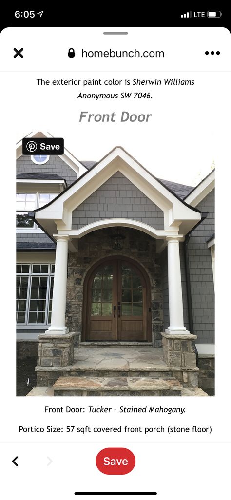 Sw Manor House Exterior, Sw Anonymous Exterior, Sw Anonymous, Home Remodeling Exterior, Front Porch Stone, Exterior Paint Color, River House, Stone Flooring, Front Porch