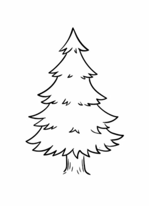 How To Draw A Simple Christmas Tree, Christmas Tree Sketch Simple, Easy Pine Tree Drawing, Christmas Whiteboard, Xmas Tree Drawing, Christmas Tree Drawing Ideas, Easy Tree Drawing, Winter Tree Drawing, Simple Christmas Tree Drawing