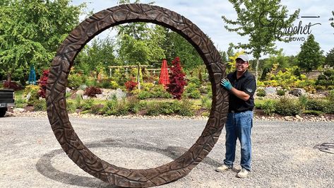 Diy Moon Gate Garden, Amazing Gates, Witchy Garden, The Crochet Crowd, Moon Gate, Driveway Entrance, Building A Pergola, Crochet Crowd, Landscaping Inspiration