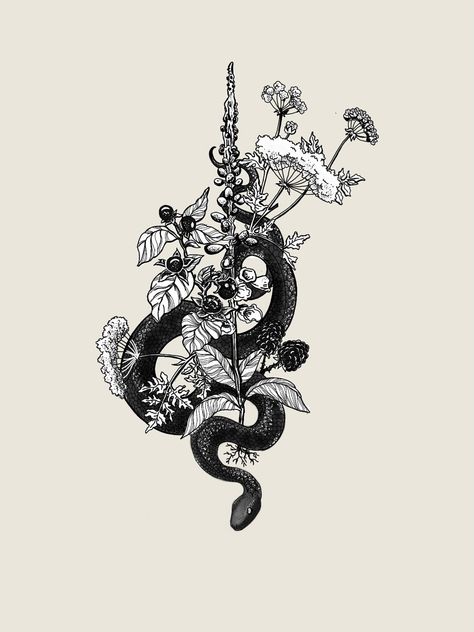 Tattoo Plant, Snake Tattoo, Tattoos, Plants