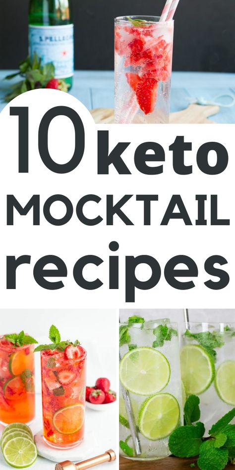 Best Mocktail Recipe, Mocktails Non Alcoholic, Alcohol Free Cocktails, Easy Mocktail Recipes, Virgin Cocktails, Keto Cocktails, Alcohol Free Drinks, Healthy Cocktails, Low Carb Drinks