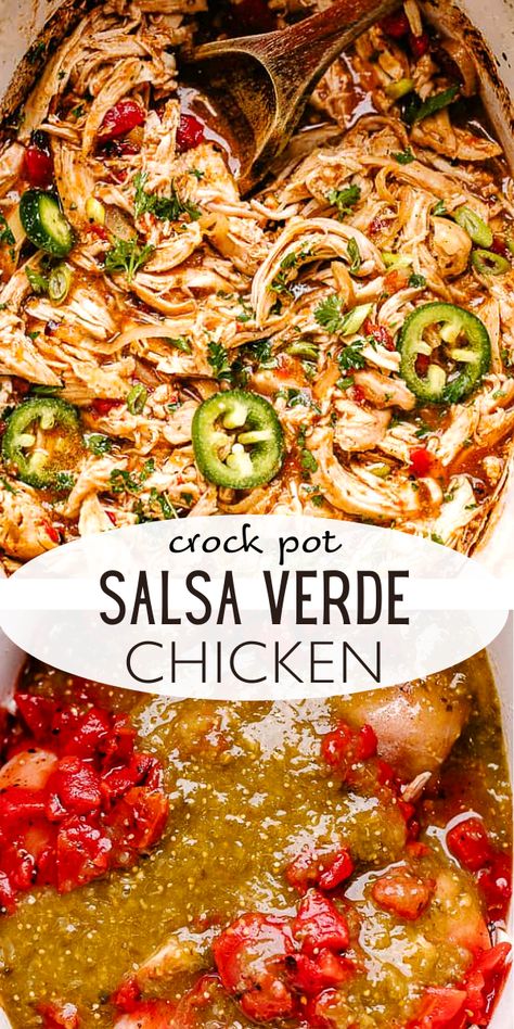 Crock Pot Salsa, Verde Chicken, Salsa Verde Chicken, Crockpot Dinners, Crockpot Dishes, Low Carb Eating, Slow Cooker Meals, Health Dinner Recipes, Healthy Crockpot