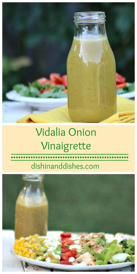 Vidalia Onion Vinaigrette Vidalia Onion Dressing, Onion Dressing Recipe, Healthy Homemade Salad Dressing Recipes, Onion Vinaigrette, Vidalia Onion Recipes, Homemade Salad Dressing Healthy, Cobb Salad Recipe, Vidalia Onion, Balsamic Vinaigrette Dressing