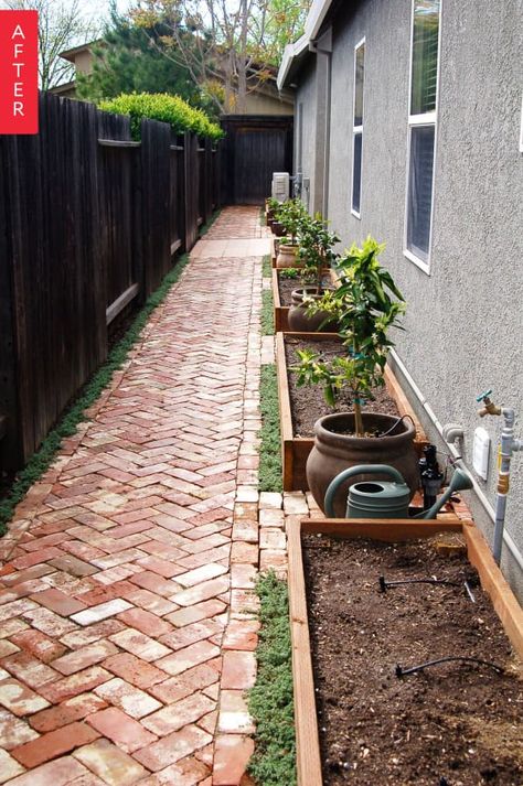 Side Yard Landscaping, Brick Path, Pathway Landscaping, Side Yards, Have Inspiration, Small Yard, Small Backyard Patio, Garden Pathway, Side Yard