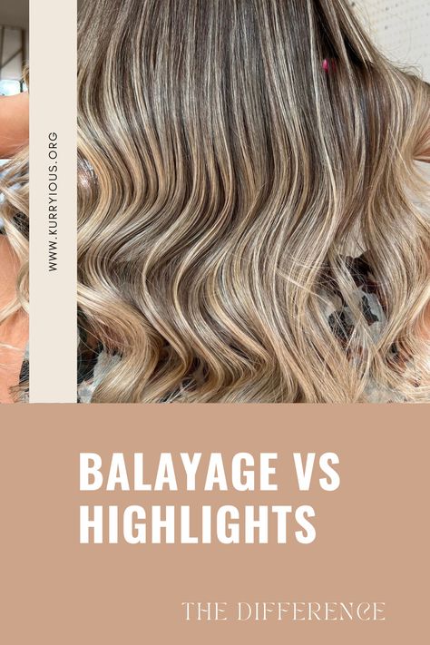 an explanation from a hairstylist #HAIRCOLOR #BALAYAGE #BLONDEHAIR #hairhighlights Balayage Vs Highlight, Live In Blonde Balayage, Baby Lights Vs Balayage, Bayalage Vs Highlight, Blonde Balayage Vs Highlights, Highlight Vs Balayage, Baby Lights Vs Highlights, Babylights Vs Highlights, Balayage Vs Babylights