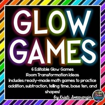 Transform your living room into a magical glow-in-the-dark oasis with these 50+ editable games, activities, and room transformation ideas.

Download your free GLOW DAY pack Glow Classroom, Youth Group Rooms, Family Night Activities, Telling Time To The Hour, Math Club, Glow Games, Glow Day, Gifted Students, Glow Night