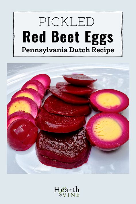 Pickled Red Beet Eggs Recipe, Red Beet Eggs Recipe, Beet Pickled Eggs, Red Beet Eggs, Pickled Beets And Eggs, Beet Eggs, Pickled Eggs Recipe, Pennsylvania Dutch Recipes, Pickled Eggs