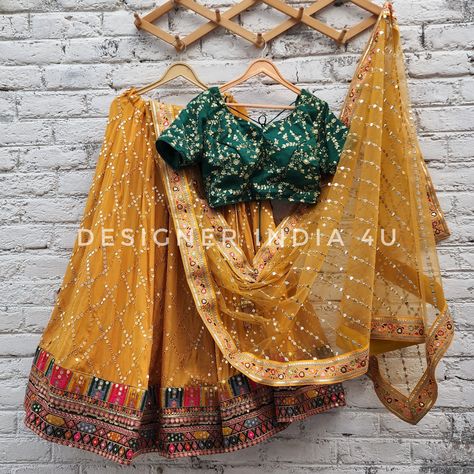 Excited to share this item from my #etsy shop: Lehenga Choli Dupatta Haldi Wedding Designer Sabhyasachi Inspired Yellow Lengha custom stitched made to measure party wear for women girls #haldilehenga Yellow Wedding Lehenga, Lehenga Haldi, Yellow Lengha, Haldi Wedding, Women Lehenga, New Lehenga, Green Lehenga Choli, Outfit Indian, Party Wear For Women