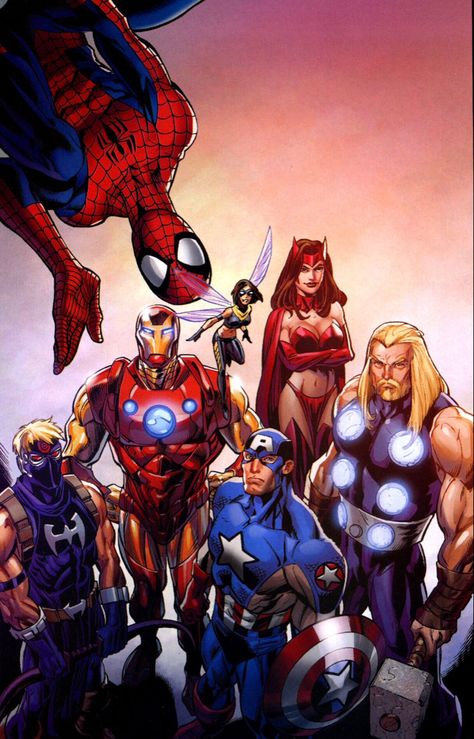 Avengers Team, Ultimate Marvel, Spiderman Ps4, Free Comic Books, Marvel Characters Art, Spiderman Artwork, Avengers Comics, Marvel Fan Art, Marvel Comics Wallpaper